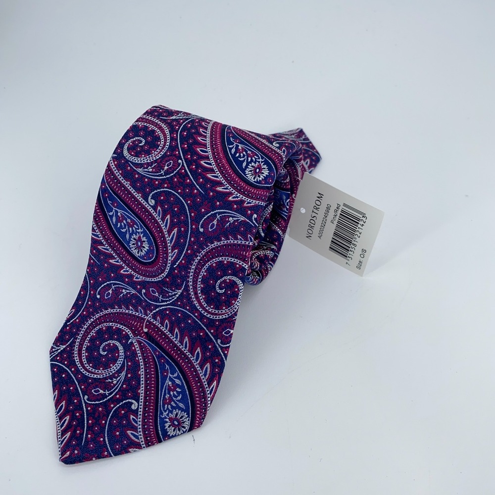 Eton Tie Mens One Size Multi Paisley Silk Classic Fit Necktie‎ England Made NWT